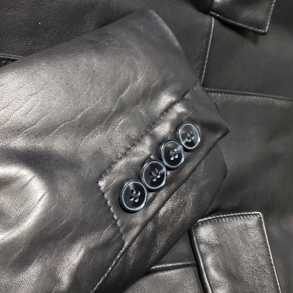 💥NEW💥 Men's Medium Dark Brown Leather Coat - Picture 6 of 7